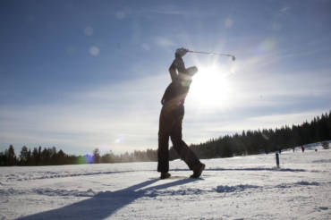 Winter golf on snow and ice